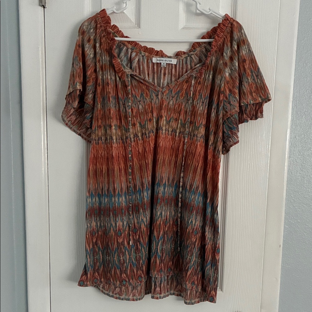 Rose & Olive Earthy Toned Blouse